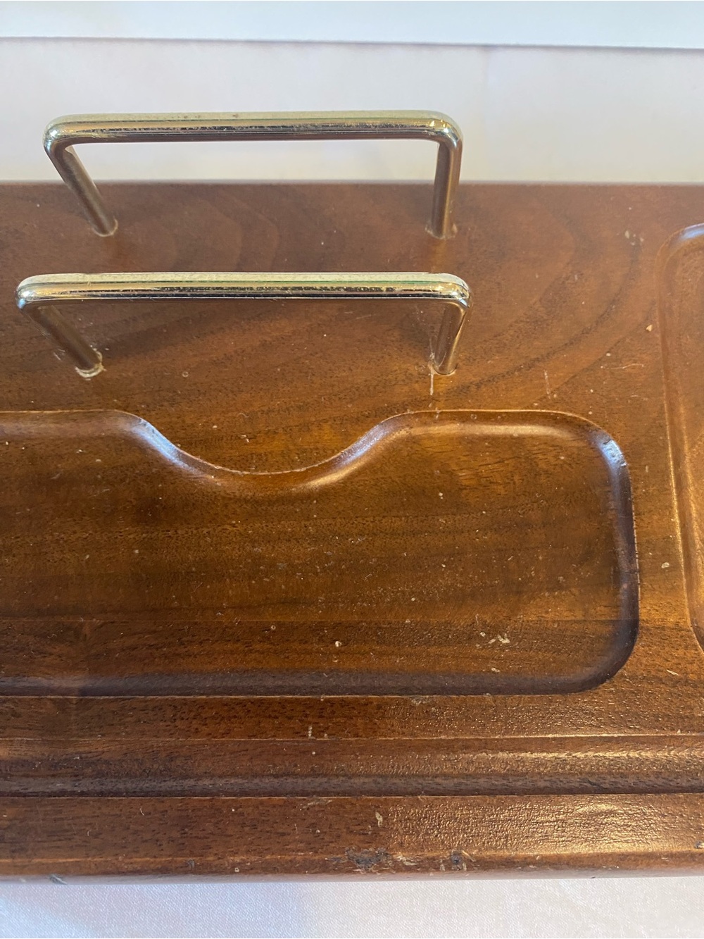 Mid Century Modern Solid Wood Carved Mens Dresser Valet Caddy Organizer storage - Picture 6 of 12